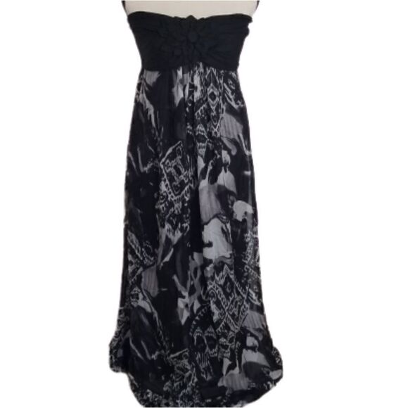 MM Couture Silk Maxi Strapless Dress - Sz M - Picture 1 of 10